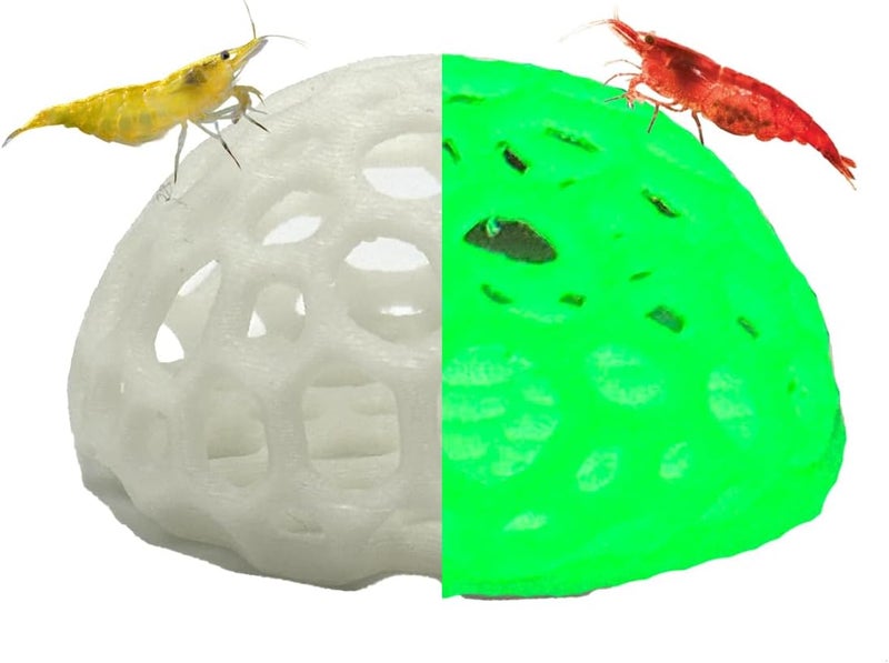 CTWPets Store Colorful Shrimp Dome Hide - Aquarium Cherry Shrimp Hide - Cherry Shimp Hide (Glowing White/Green) - Image 1
